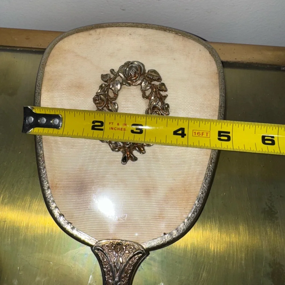 Filigree Hand Mirror Floral Design